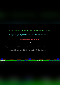 Text Missile Command